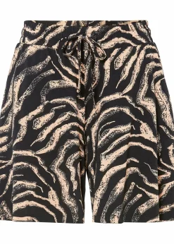 bonprix Bekleidung·Outdoorbekleidung|Bekleidung·Kleider^Jersey-Shorts aus softem Viskose-Mix schwarz/latte macchiato zebra bedruckt