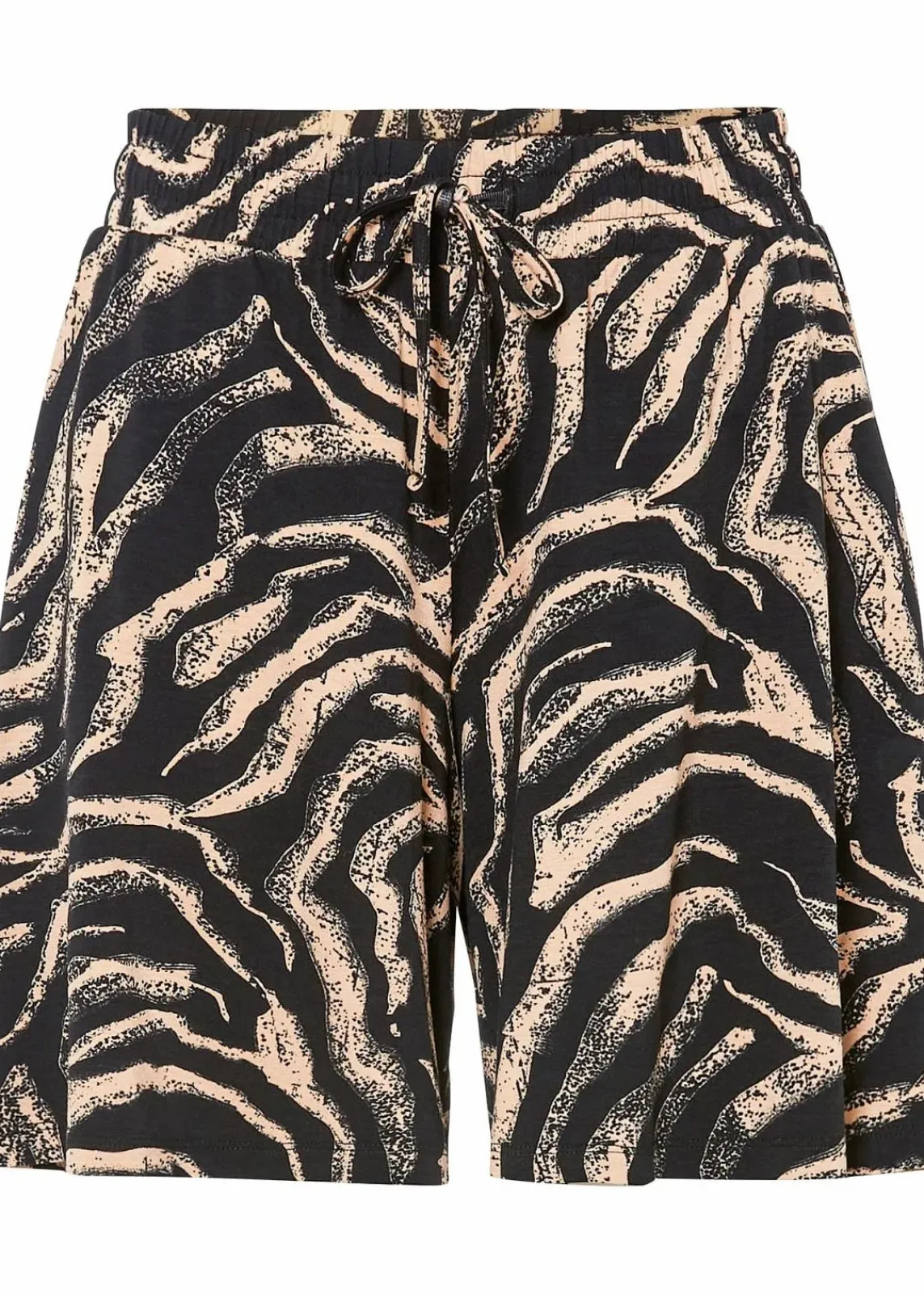 bonprix Bekleidung·Outdoorbekleidung|Bekleidung·Kleider^Jersey-Shorts aus softem Viskose-Mix schwarz/latte macchiato zebra bedruckt