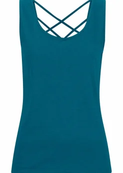 bonprix Shirts & Tops|Nachhaltigere Materialien^Jersey-Top aus reiner Bio-Baumwolle blaupetrol
