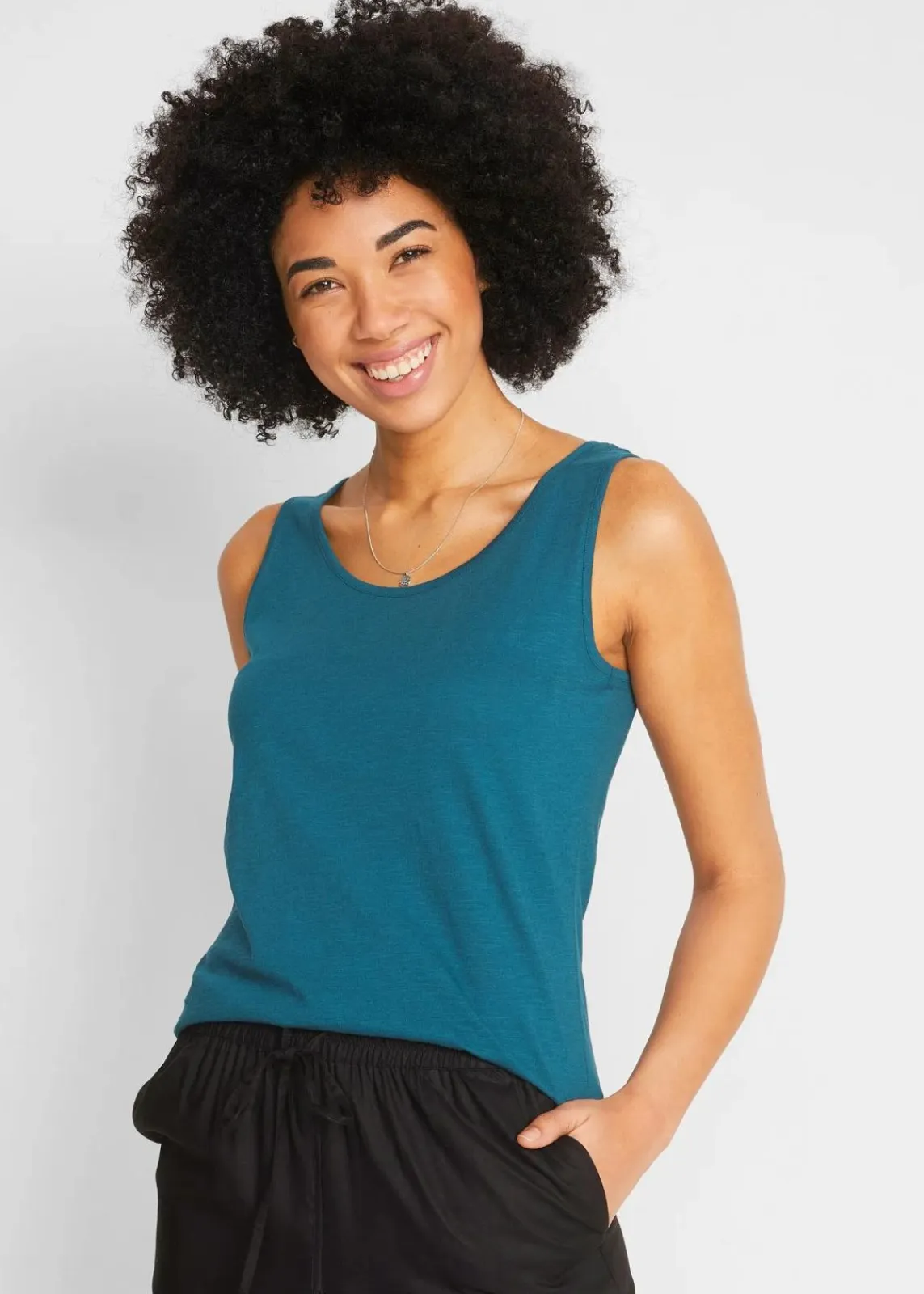 bonprix Shirts & Tops|Nachhaltigere Materialien^Jersey-Top aus reiner Bio-Baumwolle blaupetrol