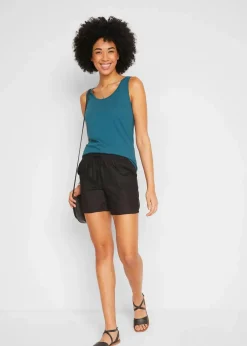 bonprix Shirts & Tops|Nachhaltigere Materialien^Jersey-Top aus reiner Bio-Baumwolle blaupetrol