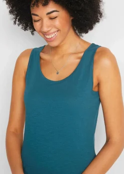 bonprix Shirts & Tops|Nachhaltigere Materialien^Jersey-Top aus reiner Bio-Baumwolle blaupetrol