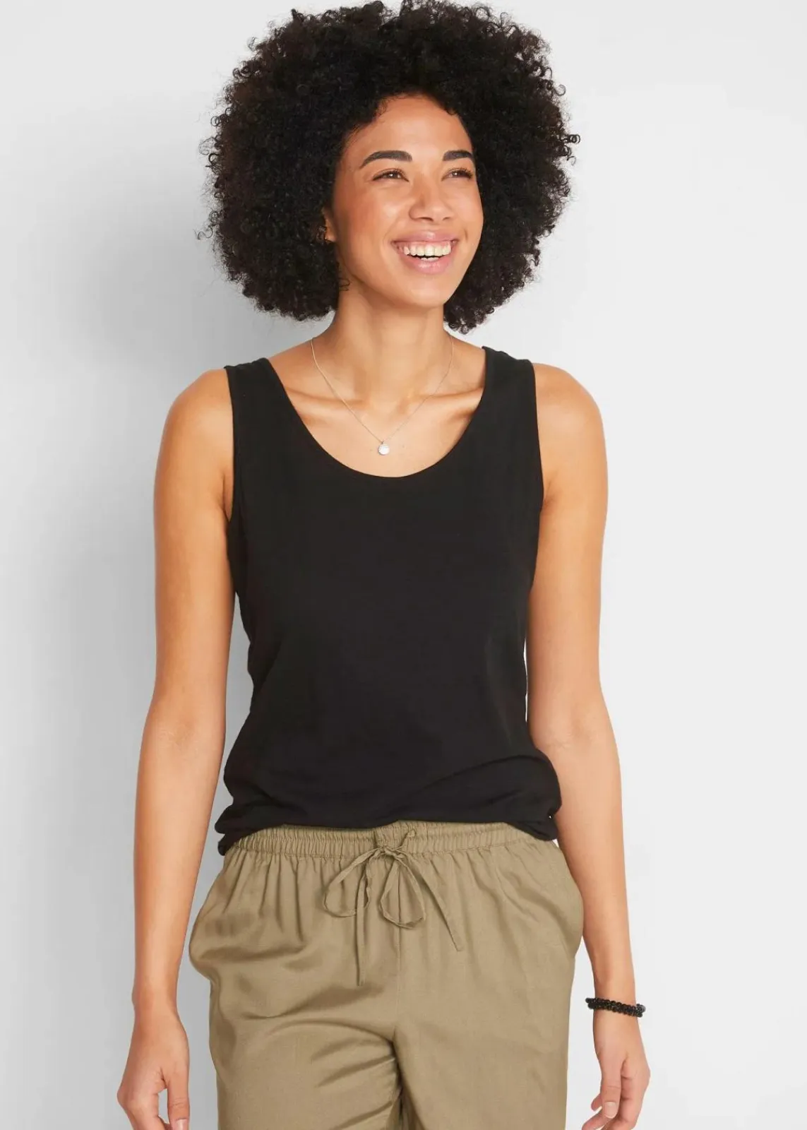 bonprix Nachhaltigere Materialien|Shirts & Tops^Jersey-Top aus reiner Bio-Baumwolle schwarz