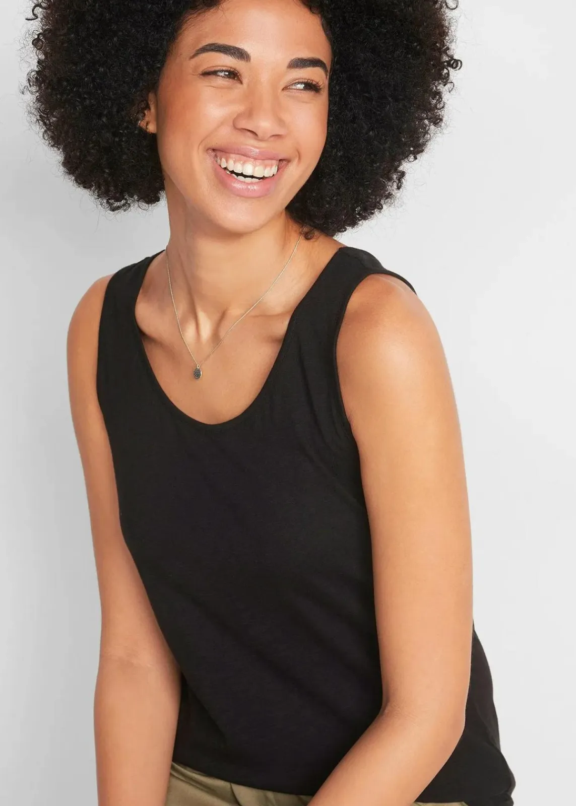 bonprix Nachhaltigere Materialien|Shirts & Tops^Jersey-Top aus reiner Bio-Baumwolle schwarz
