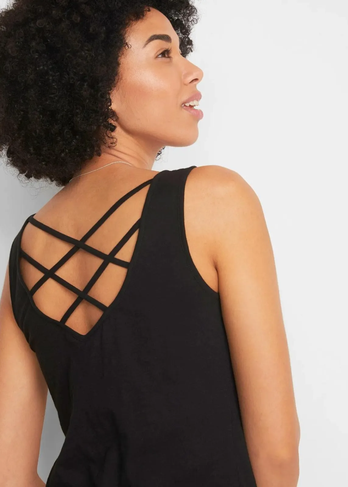 bonprix Nachhaltigere Materialien|Shirts & Tops^Jersey-Top aus reiner Bio-Baumwolle schwarz