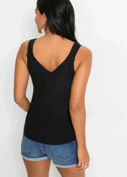 bonprix Shirts & Tops^Jersey-Top aus reiner Viskose schwarz
