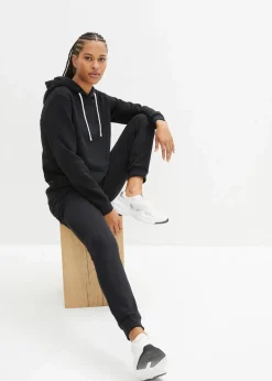 bonprix Hosen|Sweat^Jogginganzug mit Baumwolle (2-tlg.Set) schwarz