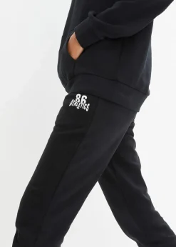 bonprix Hosen|Sweat^Jogginganzug mit Baumwolle (2-tlg.Set) schwarz
