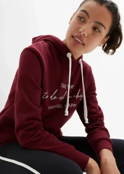 bonprix Sweat|Bekleidung·Kleider^Jogginganzug mit Long-Sweatshirt und Leggings (2-teilig) ahornrot/schwarz