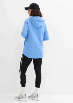 bonprix Bekleidung·Blusen & Tuniken|Bekleidung·Kleider^Jogginganzug mit Long-Sweatshirt und Leggings (2-teilig) mittelblau/schwarz