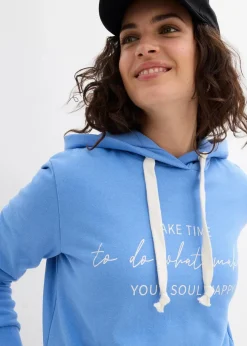 bonprix Bekleidung·Blusen & Tuniken|Bekleidung·Kleider^Jogginganzug mit Long-Sweatshirt und Leggings (2-teilig) mittelblau/schwarz