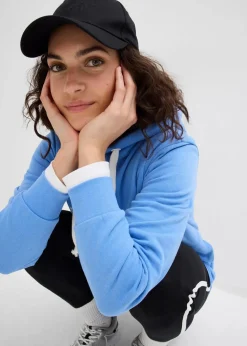 bonprix Bekleidung·Blusen & Tuniken|Bekleidung·Kleider^Jogginganzug mit Long-Sweatshirt und Leggings (2-teilig) mittelblau/schwarz