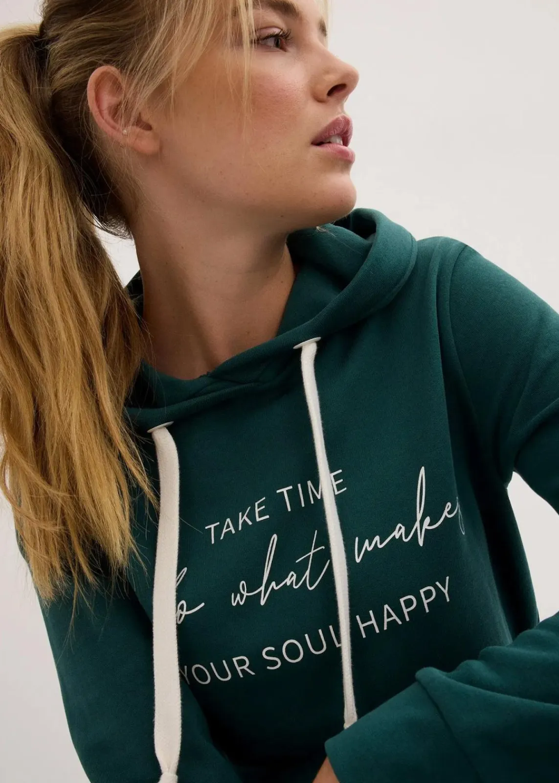 bonprix Sweat|Bekleidung·Kleider^Jogginganzug mit Long-Sweatshirt und Leggings (2-teilig) schwarz/mattgrün