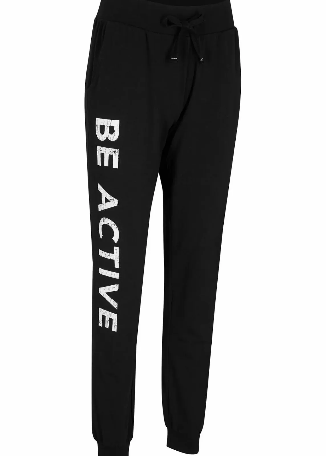 bonprix Bekleidung·Sweat|Bekleidung·Blusen & Tuniken^Jogginghose aus Baumwolle mit Druck, Loose Fit schwarz/weiß bedruckt