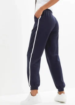 bonprix Hosen|Sweat^Jogginghose aus Baumwolle dunkelblau