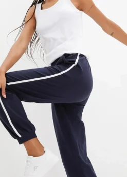 bonprix Hosen|Sweat^Jogginghose aus Baumwolle dunkelblau