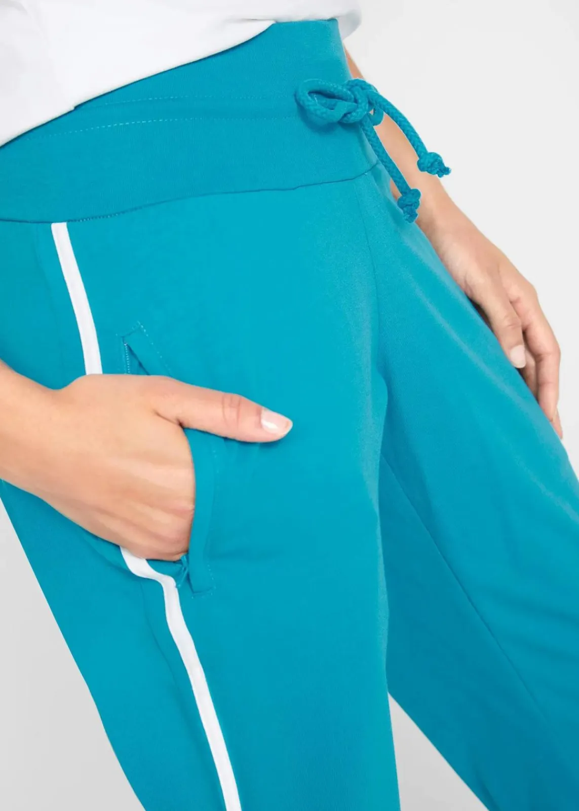 bonprix Hosen|Sweat^Jogginghose aus Baumwolle (2er Pack), Capri-Länge mitternachtsblau+dunkeltürkis