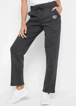 bonprix Bekleidung·Blusen & Tuniken|Bekleidung·Kleider^Jogginghose aus Bio-Baumwolle, gerade geschnitten schwarz meliert