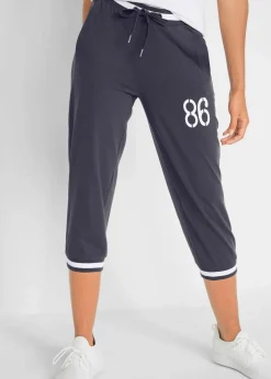 bonprix Hosen|Sweat^Jogginghose, 3/4-Länge aus Baumwollmix nachtblau bedruckt