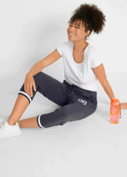 bonprix Hosen|Sweat^Jogginghose, 3/4-Länge aus Baumwollmix nachtblau bedruckt