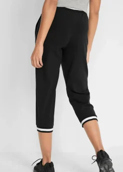 bonprix Bekleidung·Sweat|Bekleidung·Blusen & Tuniken^Jogginghose, 3/4-Länge aus Baumwollmix schwarz bedruckt