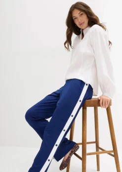 bonprix Bekleidung·Blusen & Tuniken|Bekleidung·Kleider^Jogginghose mit Druckknöpfen, schnelltrocknend tiefseeblau