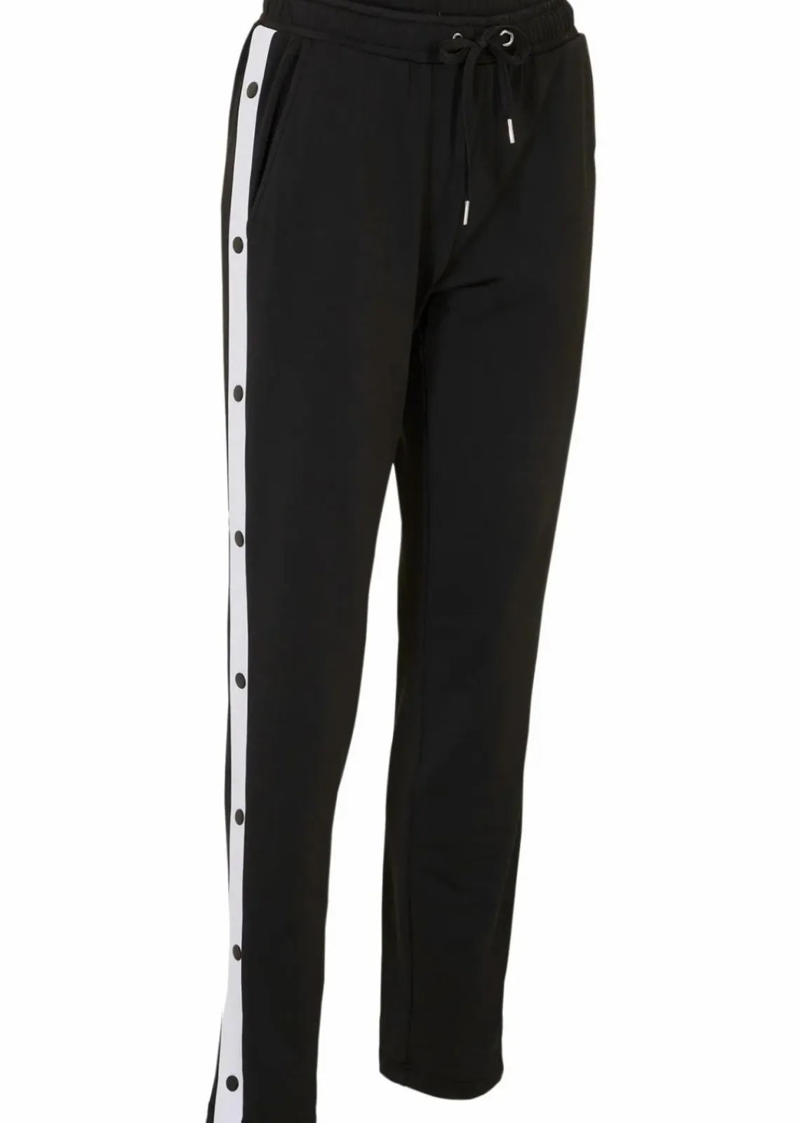 bonprix Hosen|Sweat^Jogginghose mit Druckknöpfen, schnelltrocknend schwarz