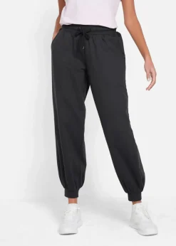 bonprix Sweat|Basics^Jogginghose mit elastischem Bund schwarz