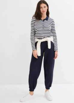 bonprix Sweat|Basics^Jogginghose mit elastischem Bund dunkelblau