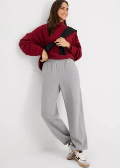 bonprix Basics|Sweat^Jogginghose mit hohem Bund hellgrau meliert meliert