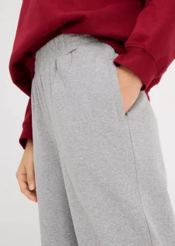 bonprix Basics|Sweat^Jogginghose mit hohem Bund hellgrau meliert meliert