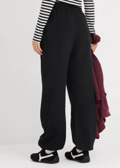 bonprix Nachhaltigere Materialien|Hosen^Jogginghose mit hohem Bund schwarz
