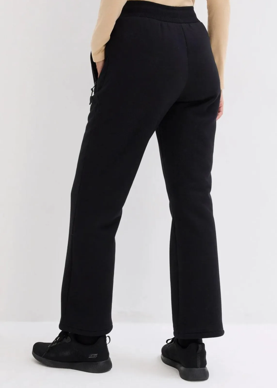 bonprix Bekleidung·Blusen & Tuniken|Bekleidung·Kleider^Jogginghose mit Teddyfleece-Futter, weit geschnitten schwarz