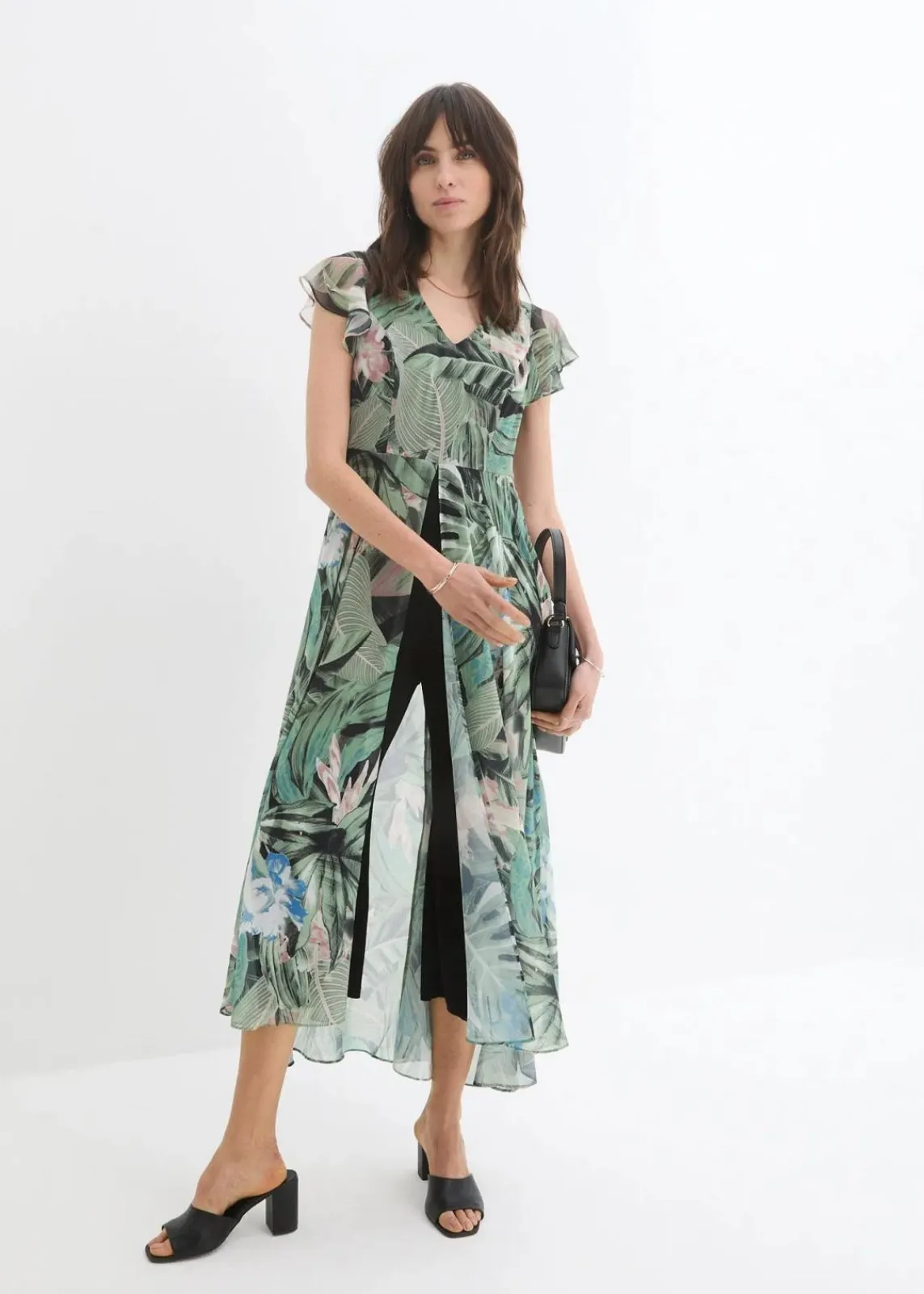 bonprix Bekleidung·Homewear|Jumpsuits^Jumpsuit dunkeloliv/schwarz bedruckt