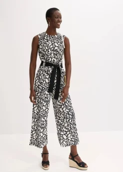 bonprix Bekleidung·Homewear|Jumpsuits^Jumpsuit schwarz/natur bedruckt