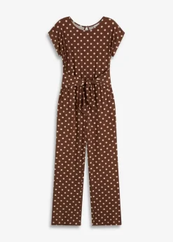 bonprix Bekleidung·Homewear|Jumpsuits^Jumpsuit hellbraun/sandbeige gepunktet