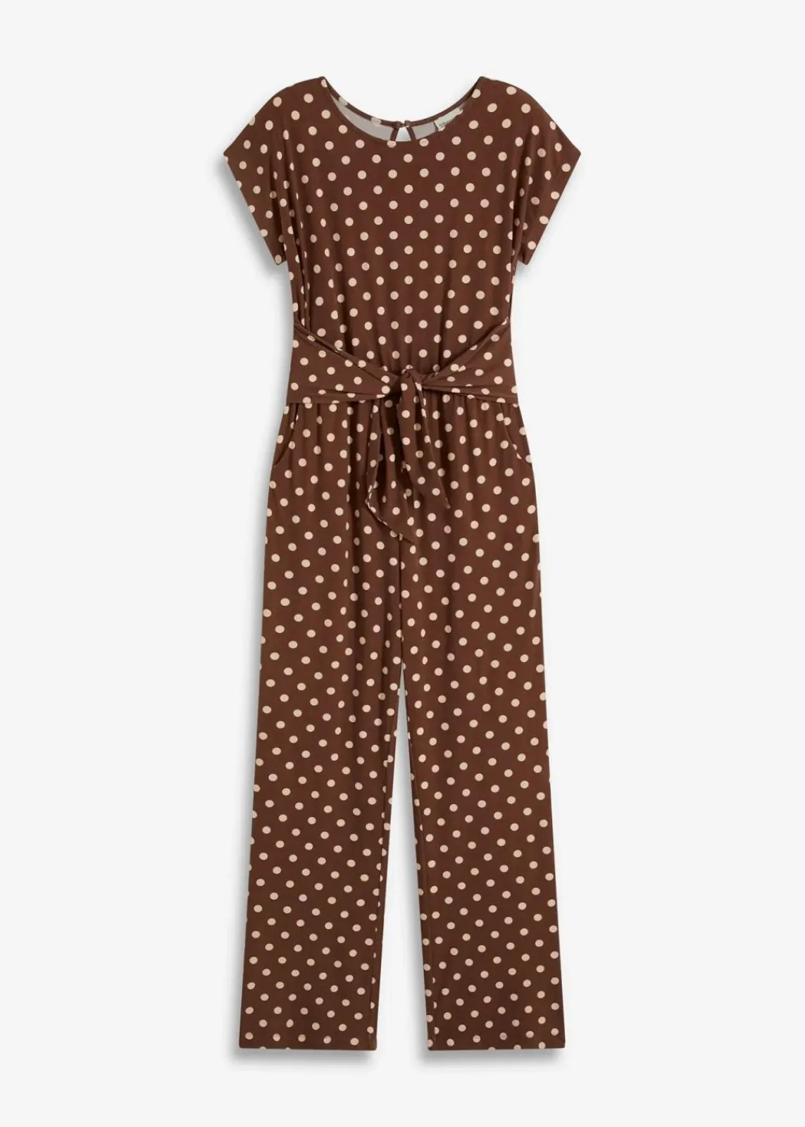 bonprix Bekleidung·Homewear|Jumpsuits^Jumpsuit hellbraun/sandbeige gepunktet