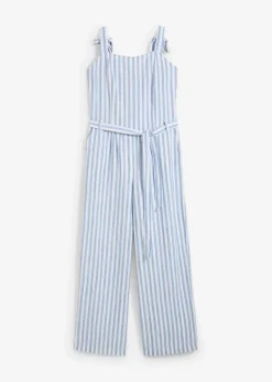 bonprix Jumpsuits^Jumpsuit aus Baumwoll-Leinen Mix blau/weiß längs gestreift