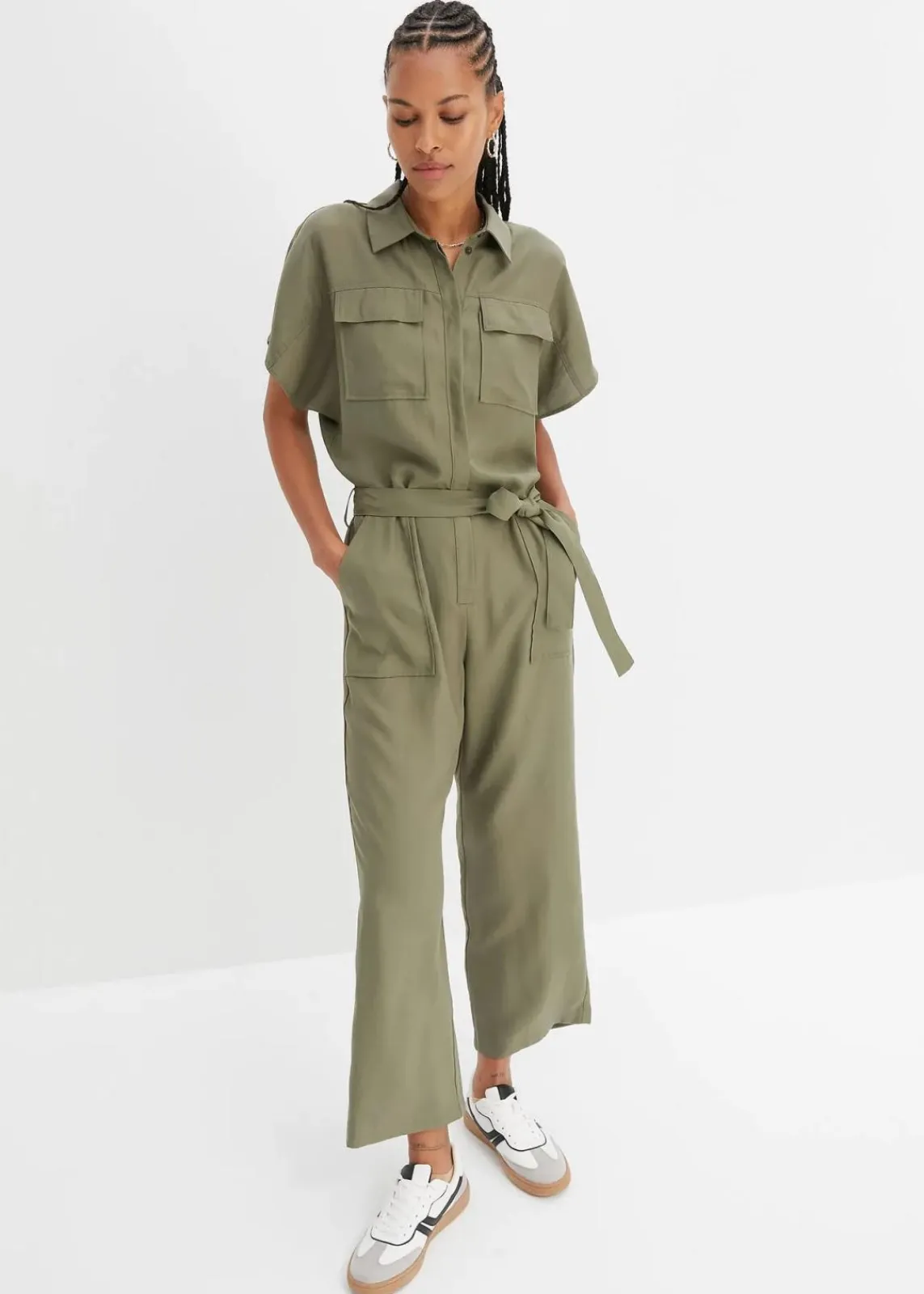bonprix Jumpsuits|Nachhaltigere Materialien^Jumpsuit aus fließendem Lyocell oliv
