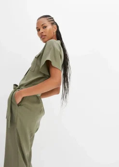 bonprix Jumpsuits|Nachhaltigere Materialien^Jumpsuit aus fließendem Lyocell oliv