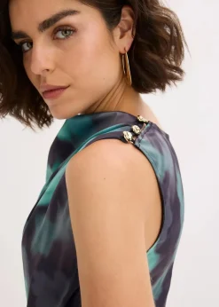 bonprix Jumpsuits^Jumpsuit aus fließendem Satin schwarz/grün floral