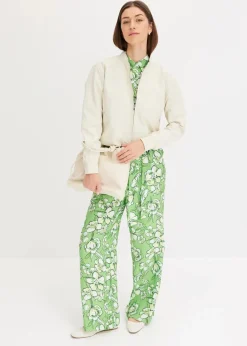 bonprix Bekleidung·Homewear|Jumpsuits^Jumpsuit aus fließendem Viskose-Mix kleegrün bedruckt