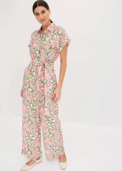 bonprix Jumpsuits|Bekleidung·Homewear^Jumpsuit aus fließendem Viskose-Mix softrosa bedruckt
