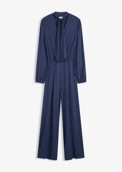 bonprix Jumpsuits|Bekleidung·Homewear^Jumpsuit aus fließendem Viskose-Mix dunkelblau