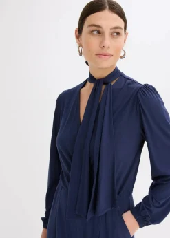 bonprix Jumpsuits|Bekleidung·Homewear^Jumpsuit aus fließendem Viskose-Mix dunkelblau
