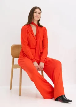 bonprix Bekleidung·Homewear|Jumpsuits^Jumpsuit aus fließendem Viskose-Mix rot