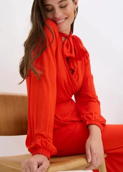 bonprix Bekleidung·Homewear|Jumpsuits^Jumpsuit aus fließendem Viskose-Mix rot