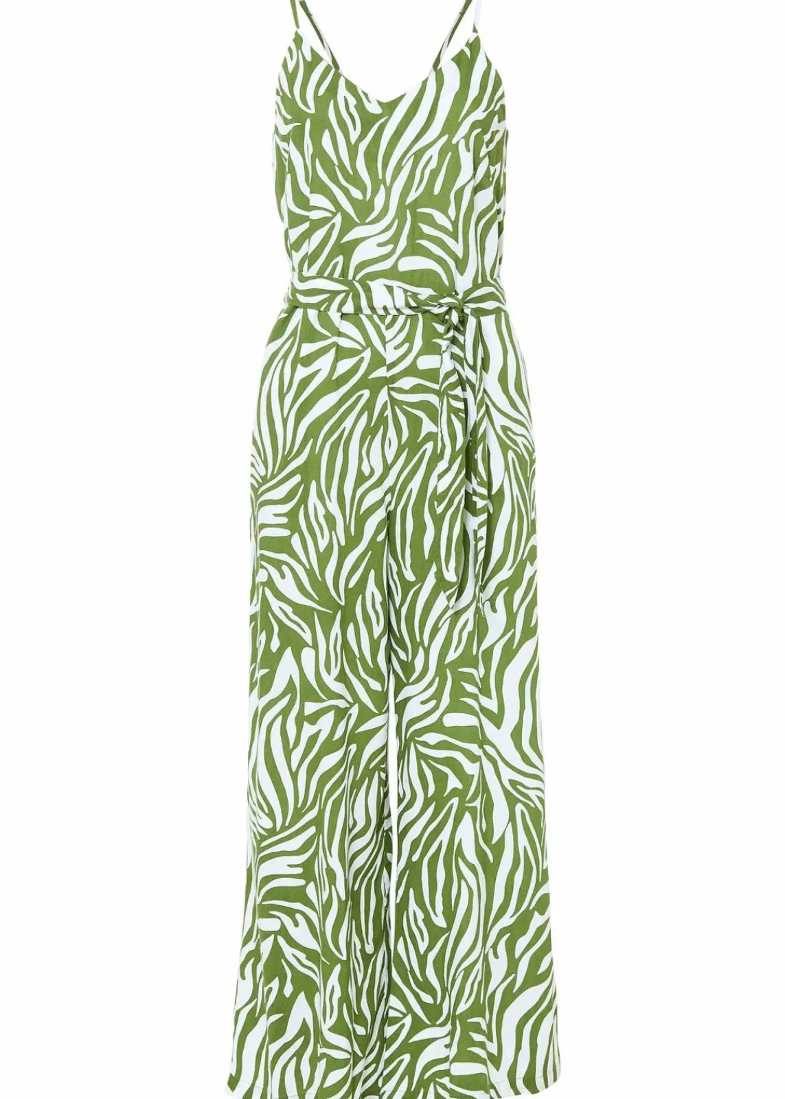 bonprix Bekleidung·Homewear|Jumpsuits^Jumpsuit aus fließender Viskose forstgrün/weiß zebra bedruckt