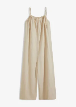bonprix Nachhaltigere Materialien|Jumpsuits^Jumpsuit aus leichtem Leinen-Viskose-Mix sandbeige