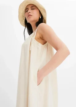 bonprix Nachhaltigere Materialien|Jumpsuits^Jumpsuit aus leichtem Leinen-Viskose-Mix sandbeige